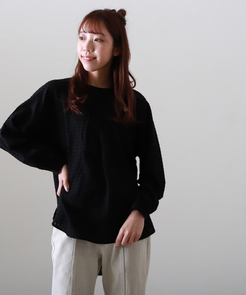 Cheek(チーク)の「コットンドビーバックリボンチュニック(シャツ/ブラウス・レディース・ホワイト/ブラック・FREE)」の22枚目の写真