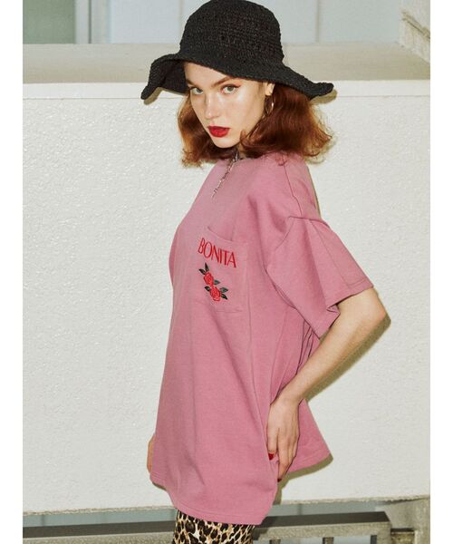 jouetie(ジュエティ)の「ボリュームショルダーTシャツ(Tシャツ/カットソー・レディース・ブラック/オフホワイト/ピンク・MEDIUM)」の8枚目の写真