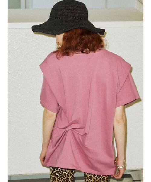 jouetie(ジュエティ)の「ボリュームショルダーTシャツ(Tシャツ/カットソー・レディース・ブラック/オフホワイト/ピンク・MEDIUM)」の9枚目の写真