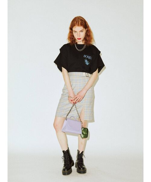 jouetie(ジュエティ)の「ボリュームショルダーTシャツ(Tシャツ/カットソー・レディース・ブラック/オフホワイト/ピンク・MEDIUM)」の16枚目の写真