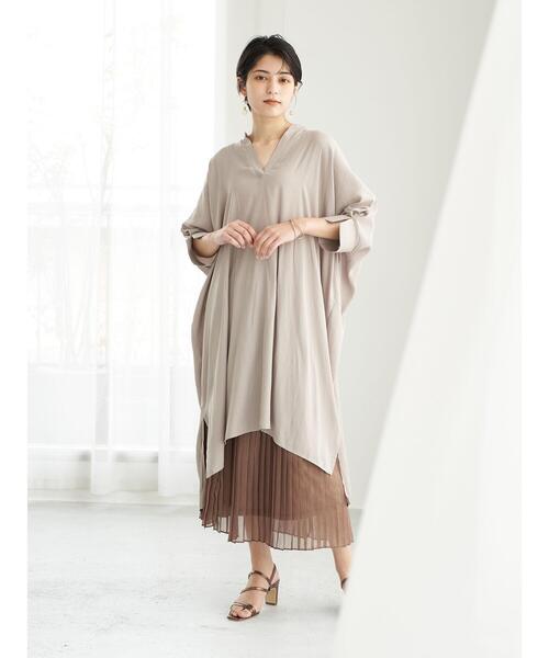 YECCA VECCA（イェッカヴェッカ）の「ドルマンスキッパーチュニック　＊（シャツ/ブラウス・レディース・ミント/ベージュ/ブラック・FREE）」の5枚目の写真