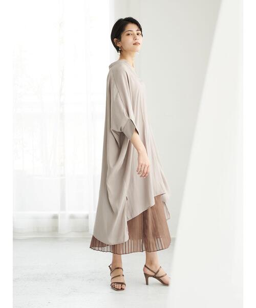 YECCA VECCA（イェッカヴェッカ）の「ドルマンスキッパーチュニック　＊（シャツ/ブラウス・レディース・ミント/ベージュ/ブラック・FREE）」の6枚目の写真