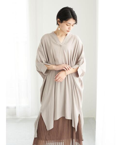 YECCA VECCA（イェッカヴェッカ）の「ドルマンスキッパーチュニック　＊（シャツ/ブラウス・レディース・ミント/ベージュ/ブラック・FREE）」の9枚目の写真