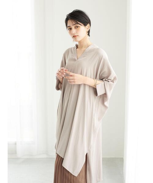 YECCA VECCA（イェッカヴェッカ）の「ドルマンスキッパーチュニック　＊（シャツ/ブラウス・レディース・ミント/ベージュ/ブラック・FREE）」の12枚目の写真