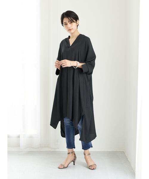 YECCA VECCA（イェッカヴェッカ）の「ドルマンスキッパーチュニック　＊（シャツ/ブラウス・レディース・ミント/ベージュ/ブラック・FREE）」の22枚目の写真