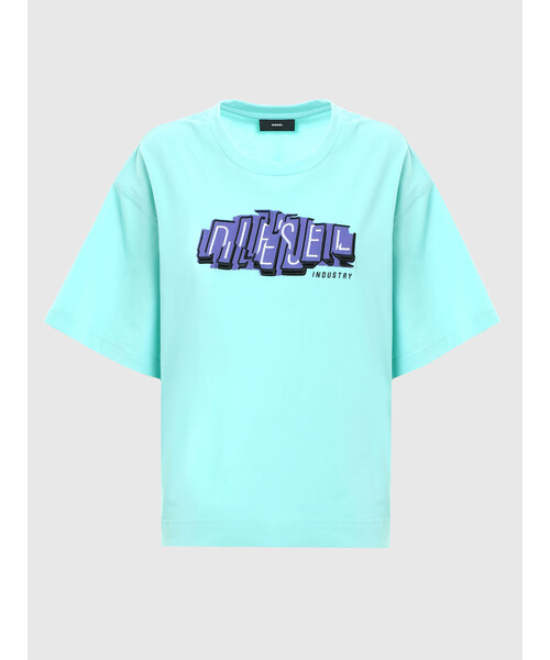 DIESEL（ディーゼル）の「レディース Tシャツ ボクシー ロゴ  クルーネック 半袖（Tシャツ/カットソー・レディース・ホワイト/ブラック/ブルー・SMALL/MEDIUM/X-SMALL/XX-SMALL）」の7枚目の写真