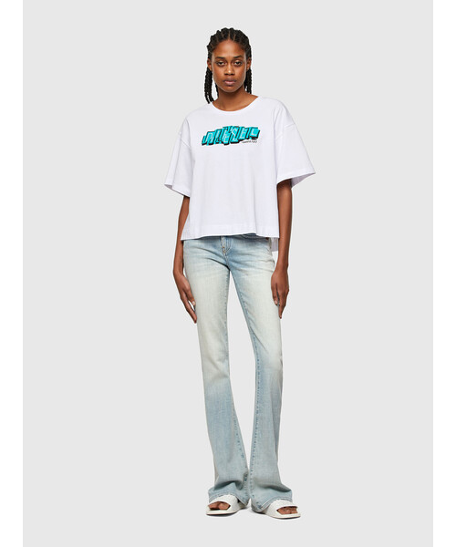 DIESEL（ディーゼル）の「レディース Tシャツ ボクシー ロゴ  クルーネック 半袖（Tシャツ/カットソー・レディース・ホワイト/ブラック/ブルー・SMALL/MEDIUM/X-SMALL/XX-SMALL）」の15枚目の写真