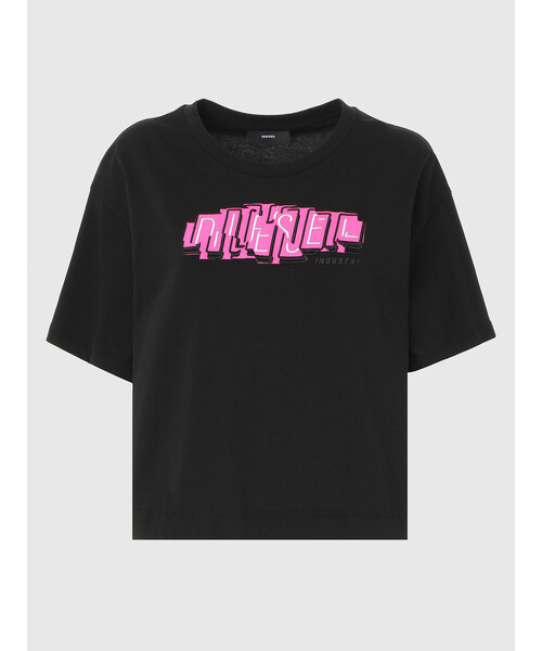 DIESEL（ディーゼル）の「レディース Tシャツ ボクシー ロゴ  クルーネック 半袖（Tシャツ/カットソー・レディース・ホワイト/ブラック/ブルー・SMALL/MEDIUM/X-SMALL/XX-SMALL）」の12枚目の写真