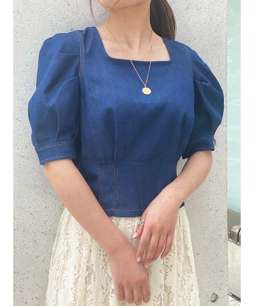 NOMAE（ノーマエ）の「【NOMAE】デニムショートブラウス（シャツ/ブラウス・レディース・ブラック系その他/ブルー系その他/ホワイト系その他・FREE）」の17枚目の写真