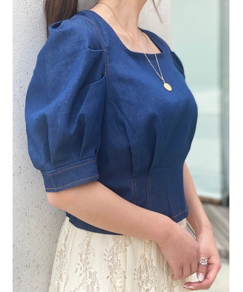 NOMAE（ノーマエ）の「【NOMAE】デニムショートブラウス（シャツ/ブラウス・レディース・ブラック系その他/ブルー系その他/ホワイト系その他・FREE）」の16枚目の写真