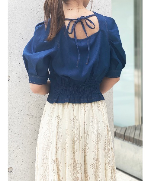 NOMAE（ノーマエ）の「【NOMAE】デニムショートブラウス（シャツ/ブラウス・レディース・ブラック系その他/ブルー系その他/ホワイト系その他・FREE）」の15枚目の写真