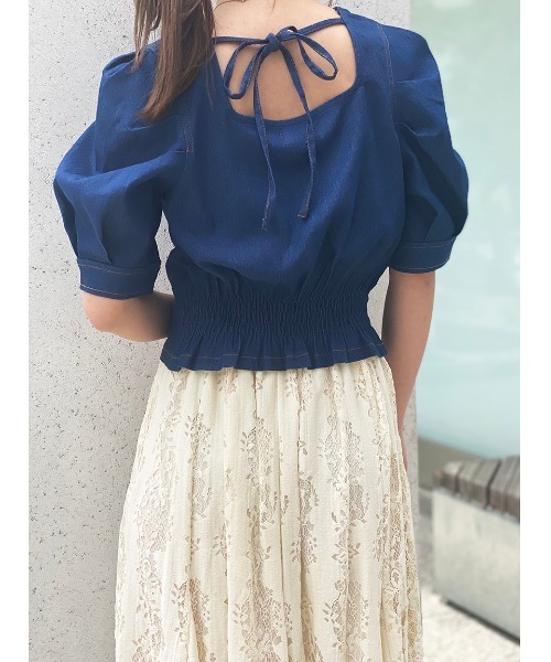 NOMAE（ノーマエ）の「【NOMAE】デニムショートブラウス（シャツ/ブラウス・レディース・ブラック系その他/ブルー系その他/ホワイト系その他・FREE）」の13枚目の写真