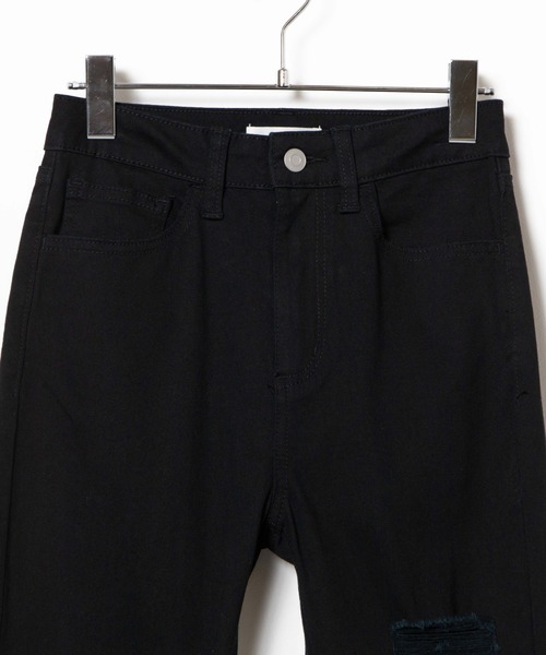 WEGO（ウィゴー）の「WEGO/クラッシュスキニーパンツ（デニムパンツ・レディース・ブラック/インディゴブルー・LARGE/MEDIUM/SMALL/X-SMALL）」の9枚目の写真