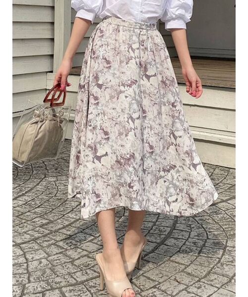 RESEXXY（リゼクシー）の「フレアミディスカート（スカート・レディース・ホワイト/ピンク/オレンジ・FREE）」の2枚目の写真