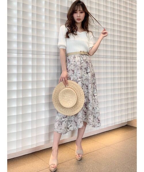 RESEXXY（リゼクシー）の「フレアミディスカート（スカート・レディース・ホワイト/ピンク/オレンジ・FREE）」の4枚目の写真