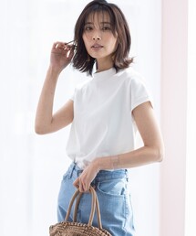 THE SHOP TK  | 【VERY6月号掲載】【洗濯100回試験クリア】ラウンドヘムモックネックカットソー【優木まおみ着用】(Tシャツ/カットソー)