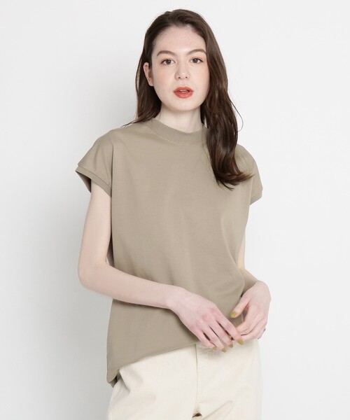 THE SHOP TK （ザ ショップ ティーケー ）の「◆【VERY6月号掲載】【洗濯100回試験クリア】ラウンドヘムモックネックカットソー（Tシャツ/カットソー・レディース・チャコールグレー/ベージュ/オフホワイト/オレンジ・12/14/13/11）」の7枚目の写真