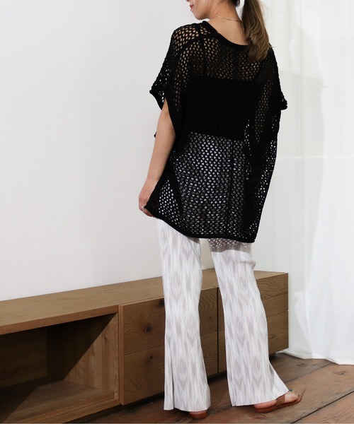 Per sist ence(パーシエンス)の「Per sist ence/パーシエンス 楊柳プリントプリーツフレアパンツ(その他パンツ・レディース・ベージュ/グレー/カーキ・FREE)」の9枚目の写真