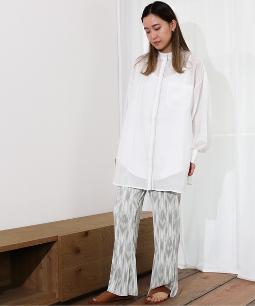 Per sist ence(パーシエンス)の「Per sist ence/パーシエンス 楊柳プリントプリーツフレアパンツ(その他パンツ・レディース・ベージュ/グレー/カーキ・FREE)」の11枚目の写真