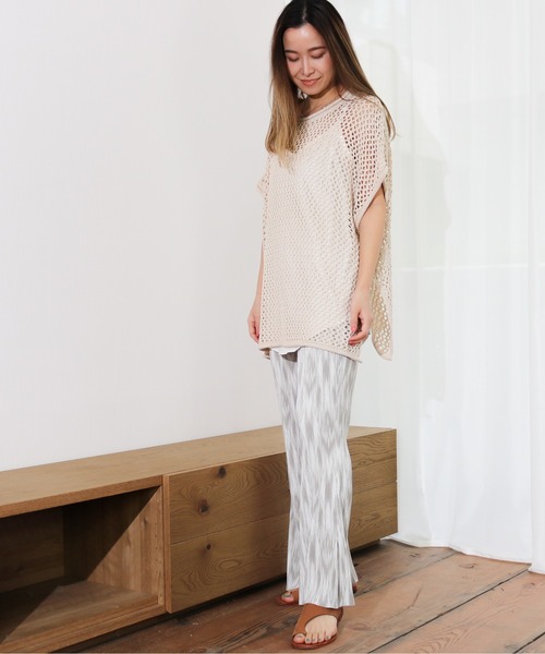 Per sist ence(パーシエンス)の「Per sist ence/パーシエンス 楊柳プリントプリーツフレアパンツ(その他パンツ・レディース・ベージュ/グレー/カーキ・FREE)」の22枚目の写真