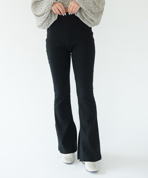 VRIA CHARME（バリアシャルム）の「リブフレアパンツ（その他パンツ・レディース・モカ/ブラック/ブラウン/ピンク・MEDIUM/SMALL）」の5枚目の写真