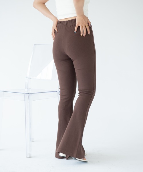 VRIA CHARME（バリアシャルム）の「リブフレアパンツ（その他パンツ・レディース・モカ/ブラック/ブラウン/ピンク・MEDIUM/SMALL）」の10枚目の写真