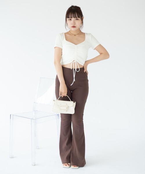 VRIA CHARME（バリアシャルム）の「リブフレアパンツ（その他パンツ・レディース・モカ/ブラック/ブラウン/ピンク・MEDIUM/SMALL）」の20枚目の写真