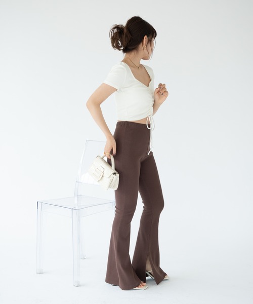 VRIA CHARME（バリアシャルム）の「リブフレアパンツ（その他パンツ・レディース・モカ/ブラック/ブラウン/ピンク・MEDIUM/SMALL）」の21枚目の写真