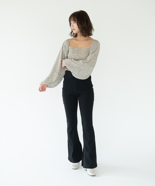 VRIA CHARME（バリアシャルム）の「リブフレアパンツ（その他パンツ・レディース・モカ/ブラック/ブラウン/ピンク・MEDIUM/SMALL）」の17枚目の写真