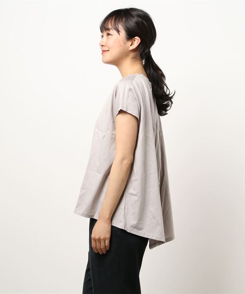 HONEYSUCKLE ROSE（ハニーサックルローズ）の「【HONEYSUCKLE ROSE】フレンチスリーブＴシャツ（Tシャツ/カットソー・レディース・イエロー/ライトグレー/ブラック/ブルー/フューシャピンク/オフホワイト・L/M）」の7枚目の写真