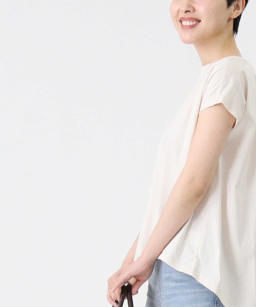 HONEYSUCKLE ROSE（ハニーサックルローズ）の「【HONEYSUCKLE ROSE】フレンチスリーブＴシャツ（Tシャツ/カットソー・レディース・イエロー/ライトグレー/ブラック/ブルー/フューシャピンク/オフホワイト・L/M）」の2枚目の写真