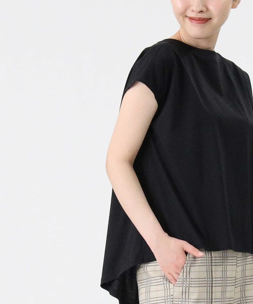 HONEYSUCKLE ROSE（ハニーサックルローズ）の「【HONEYSUCKLE ROSE】フレンチスリーブＴシャツ（Tシャツ/カットソー・レディース・イエロー/ライトグレー/ブラック/ブルー/フューシャピンク/オフホワイト・L/M）」の22枚目の写真