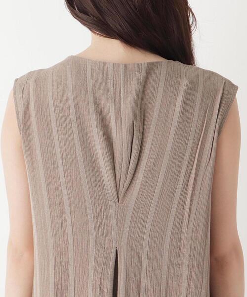 pink adobe（ピンクアドベ）の「◆【M-LL】楊柳ストライプノースリーブワンピース（ワンピース・レディース・ブラック/カーキ/オレンジ/ライトベージュ・40/38/42）」の10枚目の写真