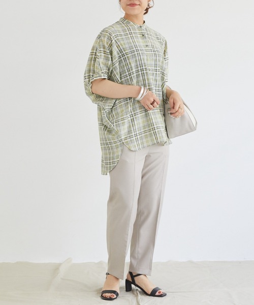 Doux archives（ドゥアルシーヴ）の「パイピングセンターストレッチパンツ（スラックス・レディース・ブルー/グレイッシュベージュ/レッド系その他・MEDIUM/SMALL）」の6枚目の写真