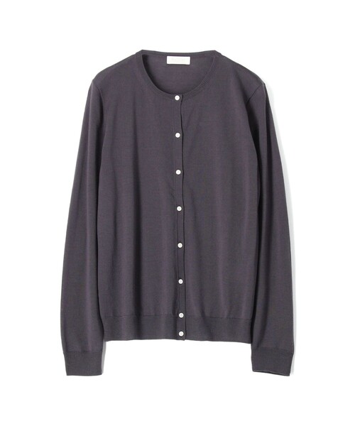 TOMORROWLAND （トゥモローランド）の「スーパーファインウール クルーネックカーディガン（カーディガン/ボレロ・レディース・チャコールグレー/ネイビー/カーキ/ピンク/イエロー/ライトベージュ・S/M）」の2枚目の写真