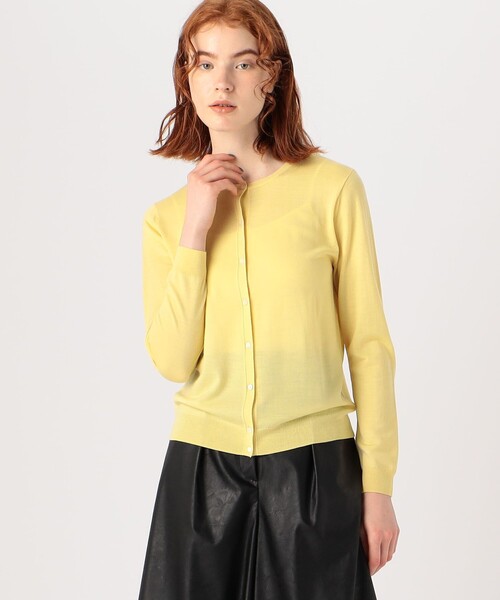 TOMORROWLAND （トゥモローランド）の「スーパーファインウール クルーネックカーディガン（カーディガン/ボレロ・レディース・チャコールグレー/ネイビー/カーキ/ピンク/イエロー/ライトベージュ・S/M）」の10枚目の写真