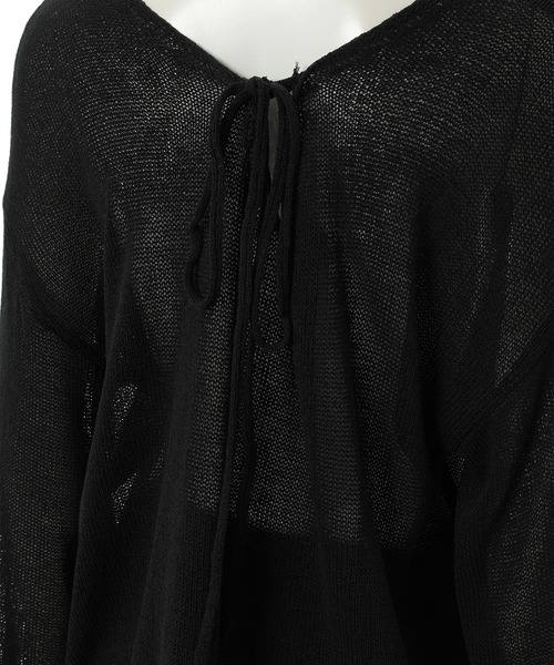 fifth calin（フィフスカラン）の「Vネックシアープルオーバー（Tシャツ/カットソー・レディース・ホワイト/ブラック・MEDIUM）」の9枚目の写真