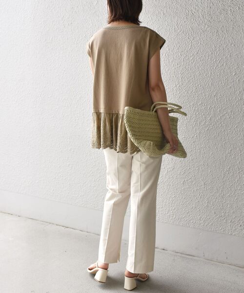 SHIPS(シップス)の「【WEB限定】〈手洗い可能〉カットワーク デザインカットソー◇(Tシャツ/カットソー・レディース・ベージュ系その他/オフホワイト/グリーン/ブラック・ONE SIZE)」の6枚目の写真