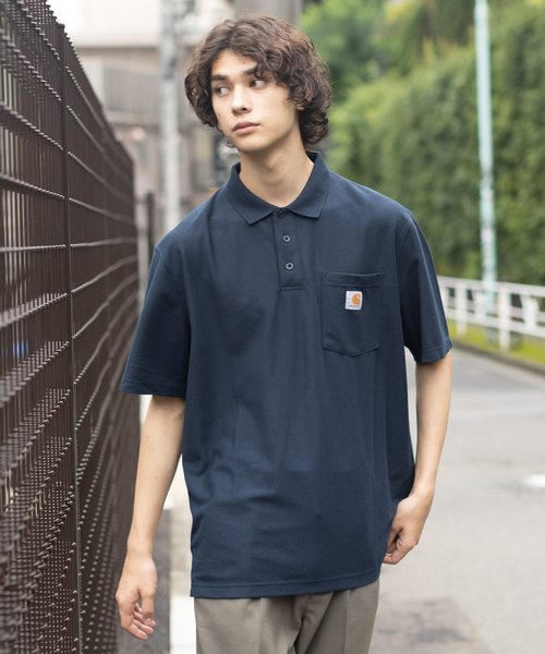 Carhartt（カーハート）の「【Carhartt / カーハート】 ロゴ ポケット ポロシャツ（ポロシャツ・メンズ・チャコールグレー/ブラック/ネイビー/グレー/カーキ・S/M/XL/L）」の5枚目の写真