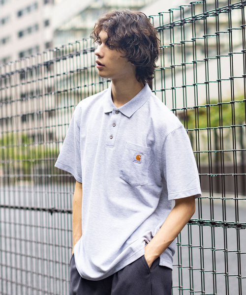 Carhartt（カーハート）の「【Carhartt / カーハート】 ロゴ ポケット ポロシャツ（ポロシャツ・メンズ・チャコールグレー/ブラック/ネイビー/グレー/カーキ・S/M/XL/L）」の3枚目の写真
