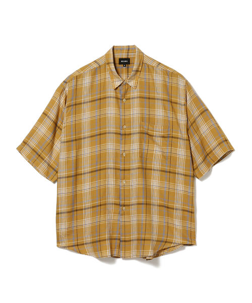 BEAMS（ビームス）の「BEAMS / チェック イージー ショートスリーブ シャツ（シャツ/ブラウス・メンズ・ダークグリーン/ダークブルー/マスタード・SMALL/MEDIUM/LARGE/X-LARGE）」の21枚目の写真