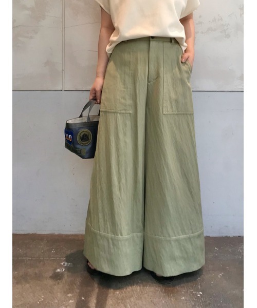BEARDSLEY（ビアズリー）の「フレアバギーパンツ（その他パンツ・レディース・ホワイト/モスグリーン・FREE）」の16枚目の写真