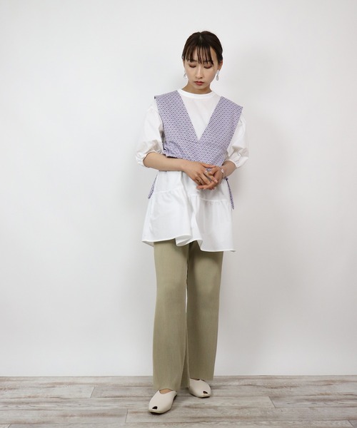 BKhome（ビーケーホーム）の「WEB限定 ビスチェ×ティアードブラウス（シャツ/ブラウス・レディース・オフホワイト/パープル・FREE）」の13枚目の写真