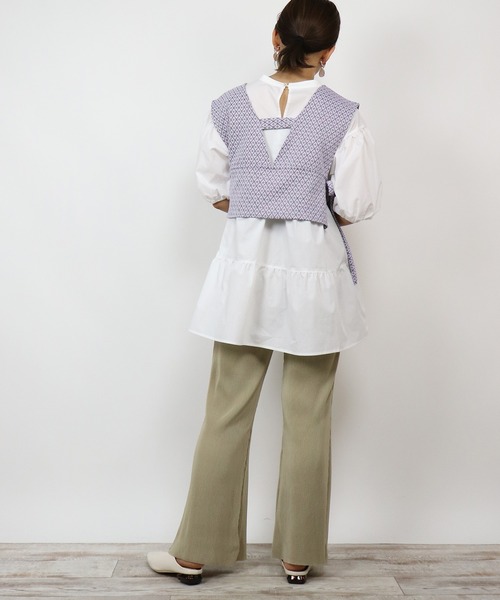 BKhome（ビーケーホーム）の「WEB限定 ビスチェ×ティアードブラウス（シャツ/ブラウス・レディース・オフホワイト/パープル・FREE）」の17枚目の写真