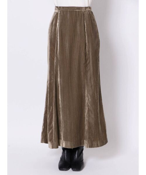 LAGUNAMOON（ラグナムーン）の「ワッシャーベロアロングマーメイドスカート（スカート・レディース・ベージュ/ピンク・SMALL/MEDIUM）」の3枚目の写真