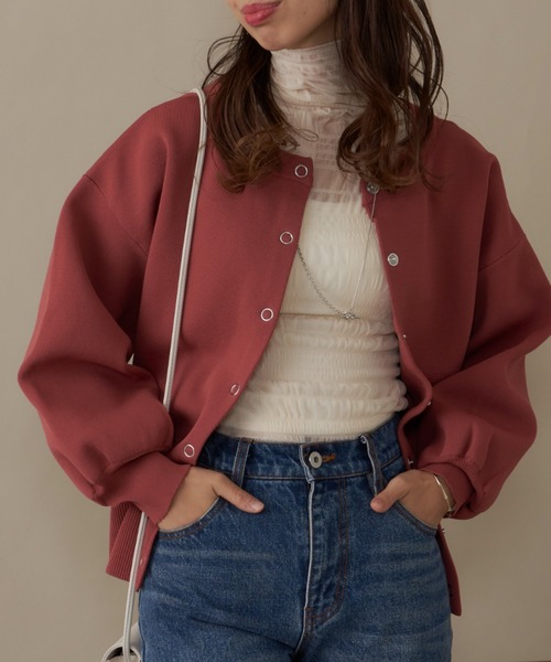 AIC.(エーアイシー)の「2wayダンボールニットカーディガン(カーディガン/ボレロ・レディース・ブラック/ベージュ/グリーン/ピンク/イエロー/レッド/ナチュラル/パープル/ライトグレー・FREE)」の8枚目の写真