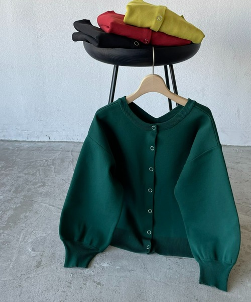 AIC.(エーアイシー)の「2wayダンボールニットカーディガン(カーディガン/ボレロ・レディース・ブラック/ベージュ/グリーン/ピンク/イエロー/レッド/ナチュラル/パープル/ライトグレー・FREE)」の5枚目の写真