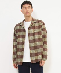 オープンカラーロングスリーブシャツ