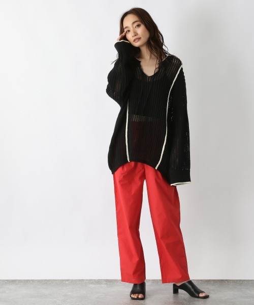 JEANASIS(ジーナシス)の「ナイロンカラーテーパードパンツ/219911(その他パンツ・レディース・レッド/パープル/ブラック/グリーン・FREE)」の10枚目の写真