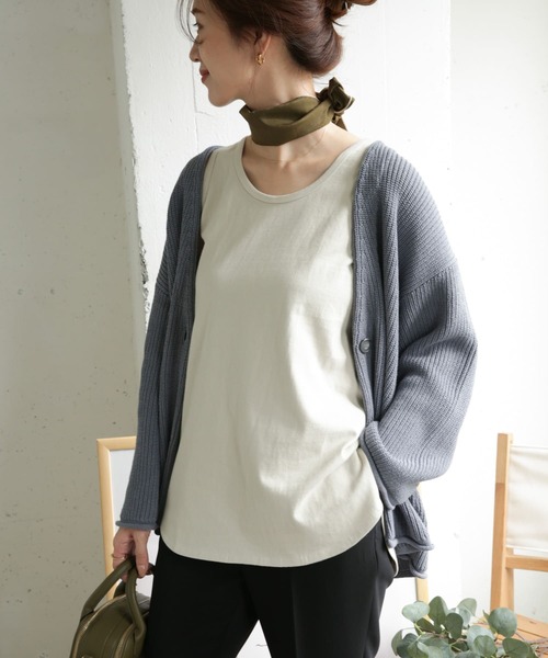 URBAN RESEARCH DOORS(アーバンリサーチドアーズ)の「コットンロングタンクトップ(タンクトップ・レディース・オフホワイト/グレー系その他・ONE)」の1枚目の写真
